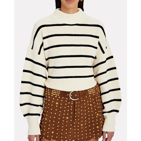 Apiece Apart Sweaters - Apiece Apart Caro Striped Sweater Cotton Cashmere Chunky Knit Balloon Sleeve